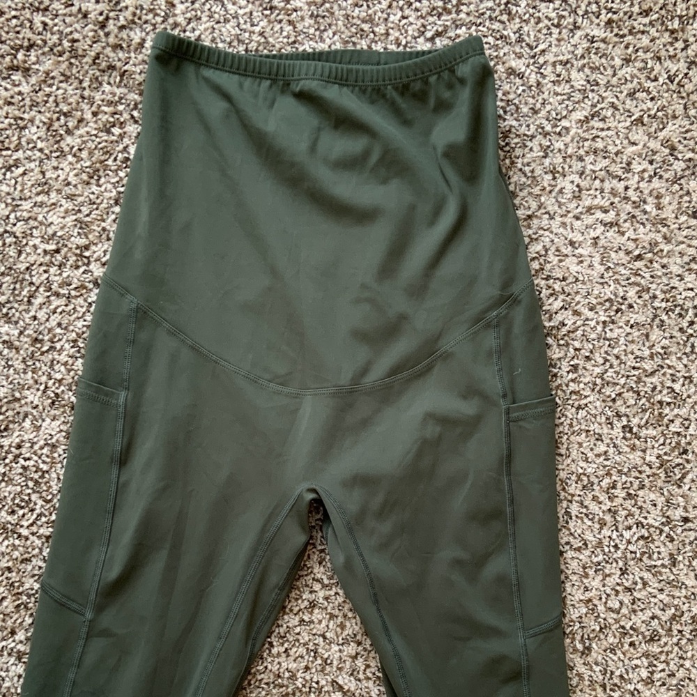 Maternity leggings  green olive M - Picture 2 of 6